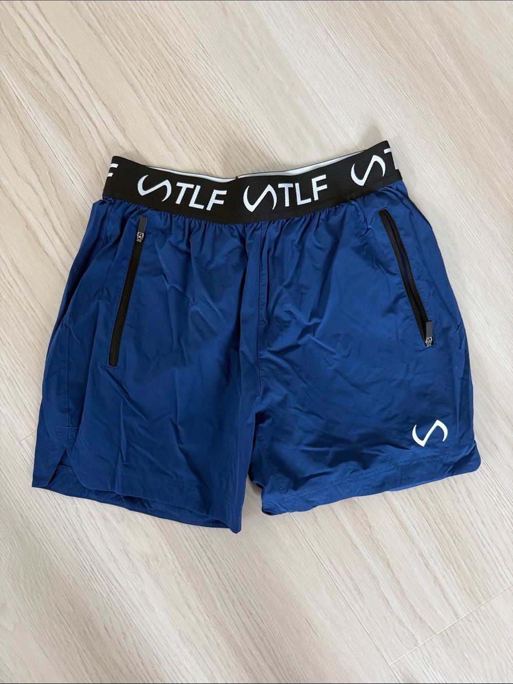 TLF Men's Navy Athletic Shorts with Branded Black Waistband